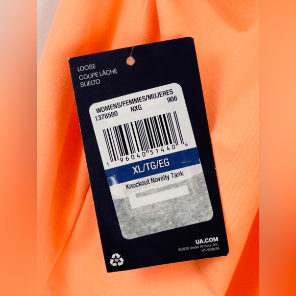 Under Armour Women’s Orange Tropic Knockout T-Back Tank Loose Fit XL    … - Picture 6 of 8